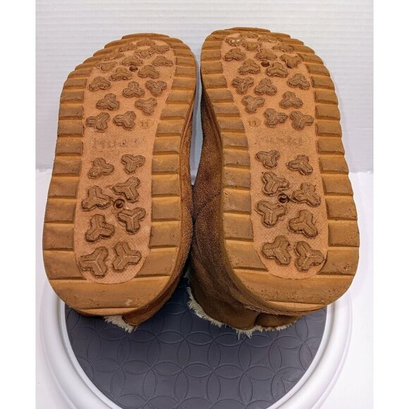 Cozy Mudd Womens Size 11 Brown Faux Suede & Sherpa Lined Ankle Boot Slippers - Picture 4 of 7